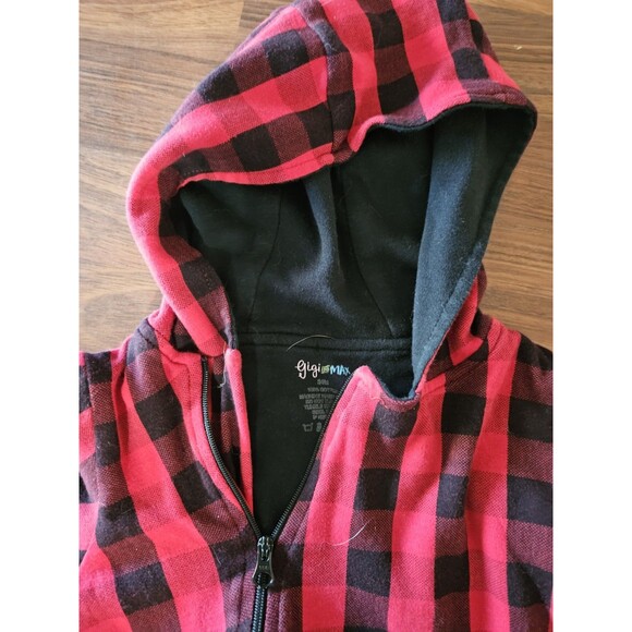 Gigi And Max Christmas Thick Romper Gingam Red 24m Hooded Winter - Picture 2 of 5